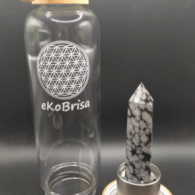 Botella de Bambú -Snow Obsidiana